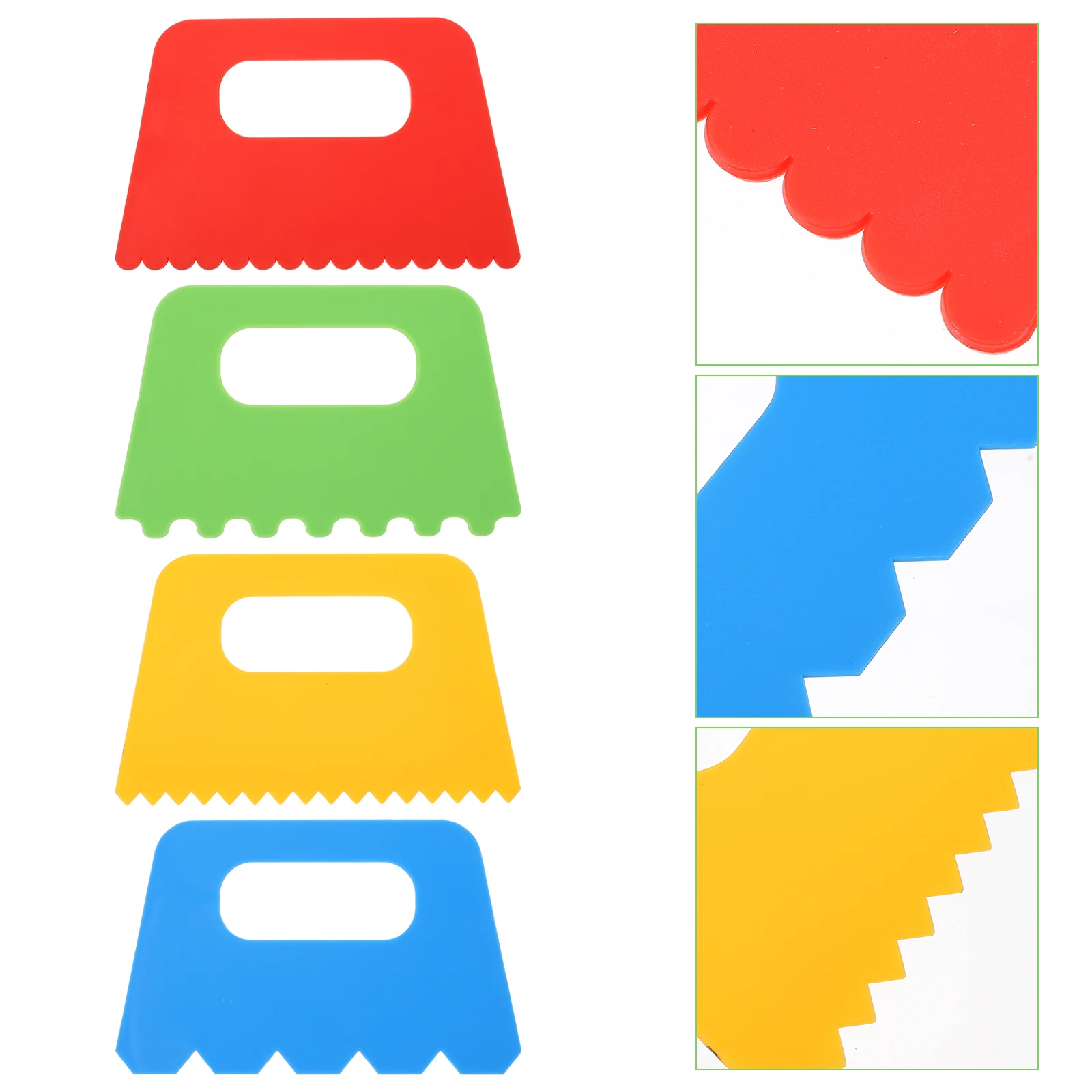 

4 Pcs Children Painting Scraping Brushes Kids Tools Plastic Spatula Texture Scrapers For Preschool Craft Drawing