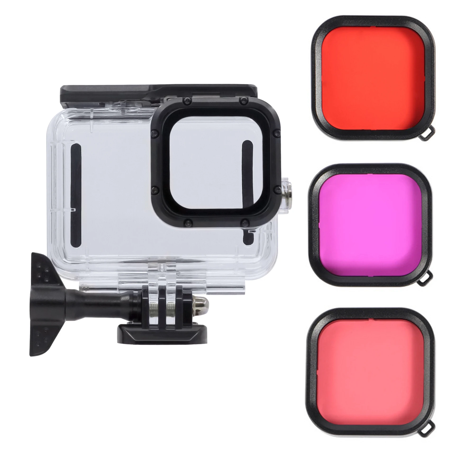 

For Gopro 9 10 11 12 13 Black Accessories 45M Underwater Waterproof Case Diving Filter Red Pink Purple Filters
