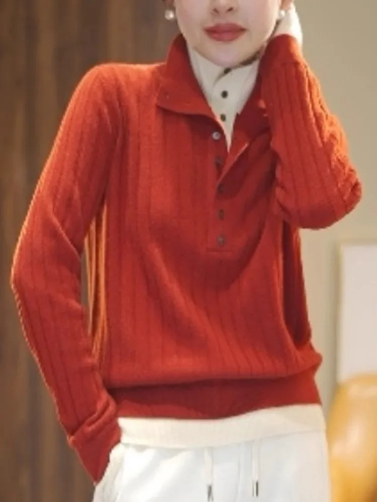 سترة محبوكة من الصوف من Ele سترة مريحة بطبقة أساسية من الكاميرا irt Faionable Color Blo سترة شتوية للتنقل #4