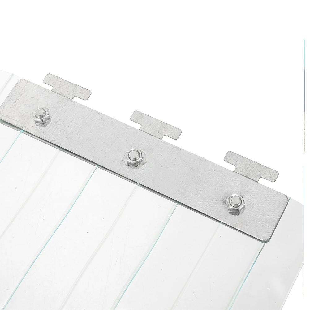 

PVC Door Curtain Kit Sky-Blue Stainless Steel Strips Windproof Transparent Strip Curtain for Warehouse Factory Supermarket