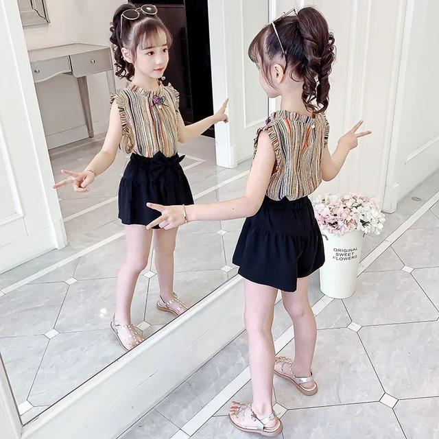 Girls Summer For Children s Sets New Clothes Cute Fashion Casual Two Pieces Sets 10 To 12 Years Old Kids Vest Costume And Shorts Children s Sets AliExpress