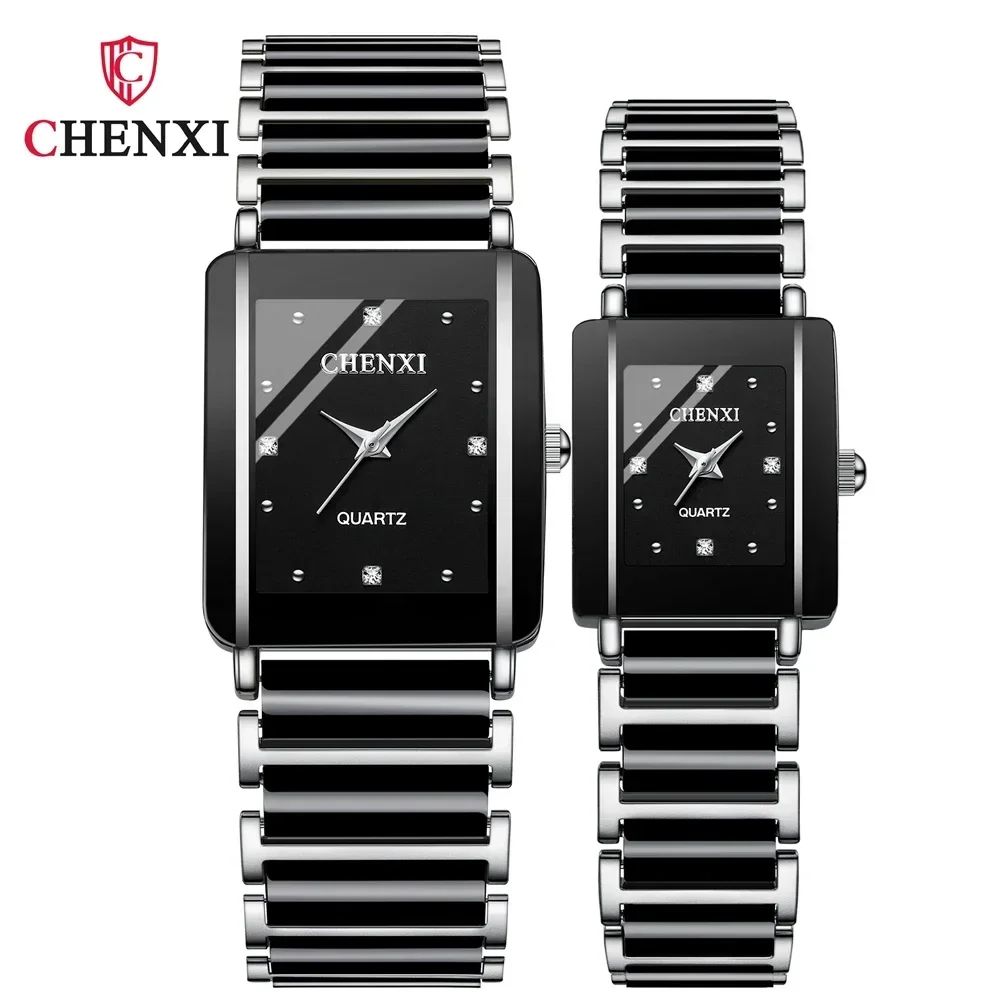 Nuevo CHENXI, reloj de pulsera de cerámica único de lujo a la moda, reloj de cuarzo para hombres y mujeres, conjuntos de relojes para ella, artículos de regalo para parejas para amantes