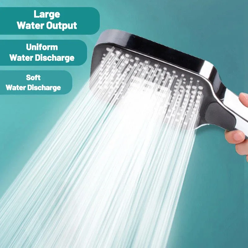 

4 Mode Adjustable Rainfall Shower Large Flow Showerhead High Pressure Water Saving Shower Mixer Bathroom Accessories
