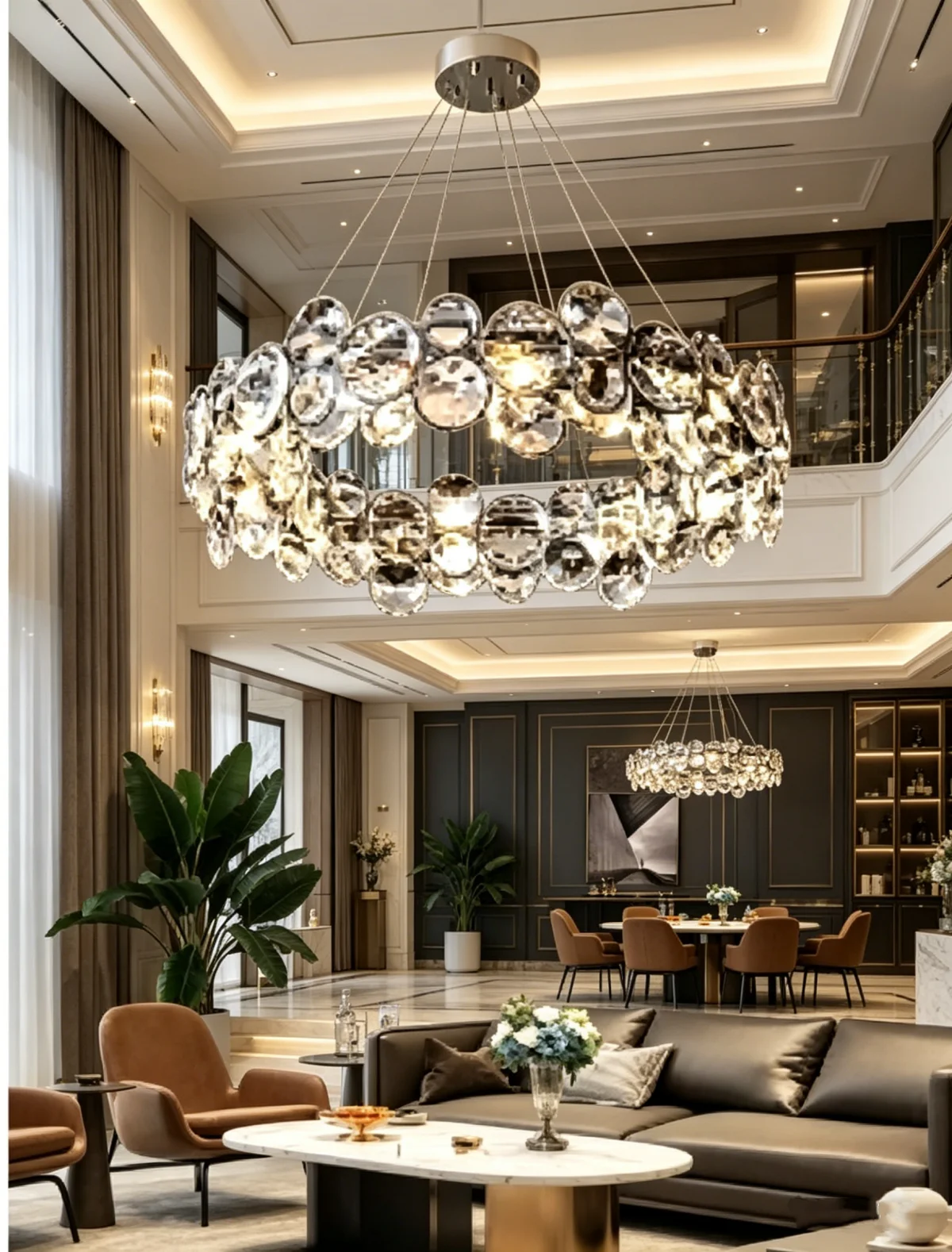 

Modern Crystal Chandelier Luxury Villa Living Room Bedroom Dining Room Kitchen Modern LED Ceiling Hanging Lamp