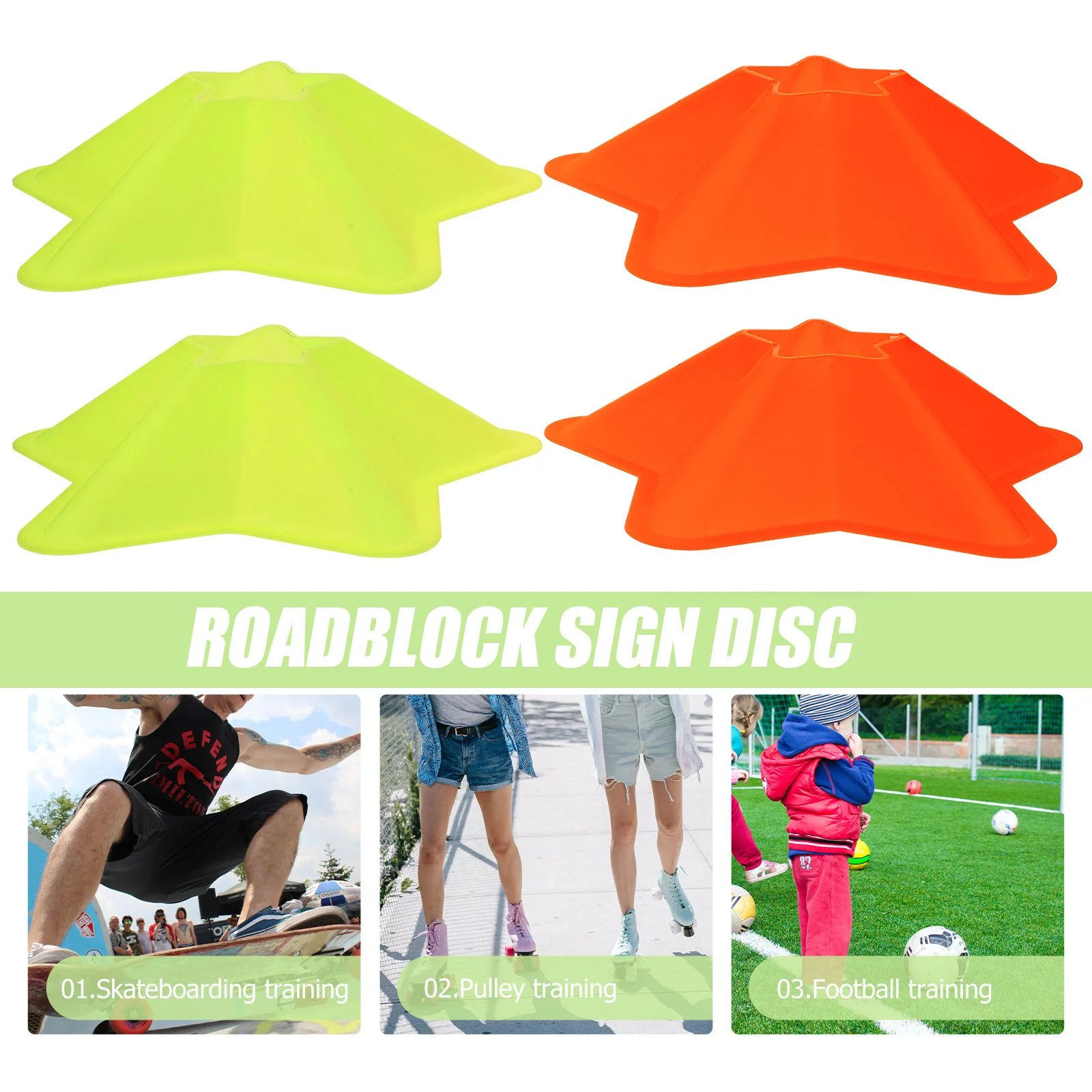 

4Pcs Soccer Training Marker Disks Heavy Duty Stable Base Strong Drop Resistant Pe Sport Cones for Footwork Agility Drills