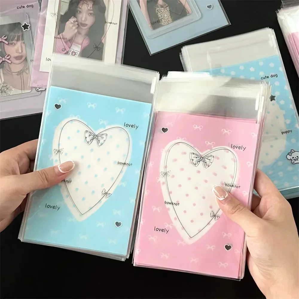 50PCS Kpop Idol Photocard Protector Poca Card Sleeves Kawaii Print Card Holder Card DIY Candy Packaging School Stationary