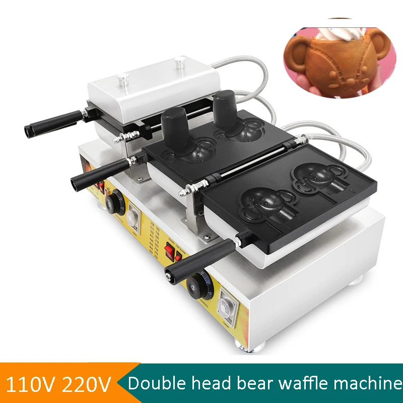 

Electric 110/220V Ice Cream Taiyaki Machine Commercial Taiyaki Bear Shaped Waffle Maker Bear Cake Bakery Oven Snack Equipment