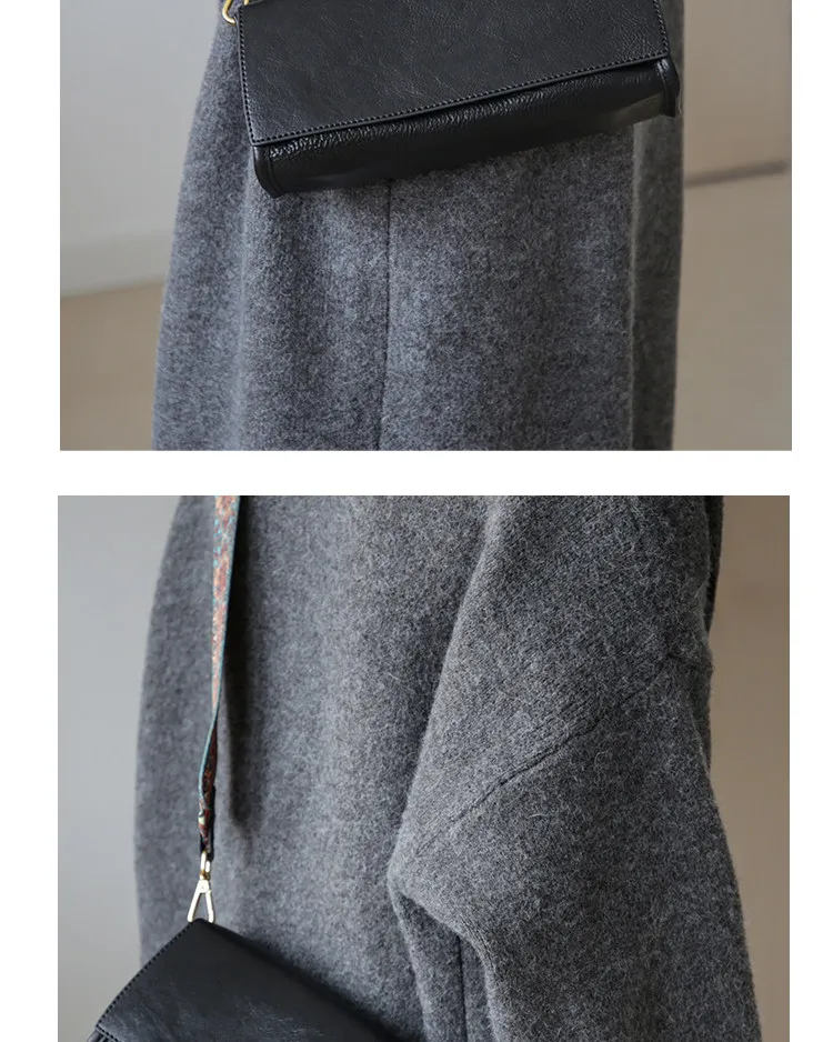 Einfache, lässige Damen-Umhängetasche aus pflanzlich gegerbtem Rindsleder, luxuriöse, weiche Echtleder-Handtasche für den Wochenend-Shopping-Besuch. – Detail 12