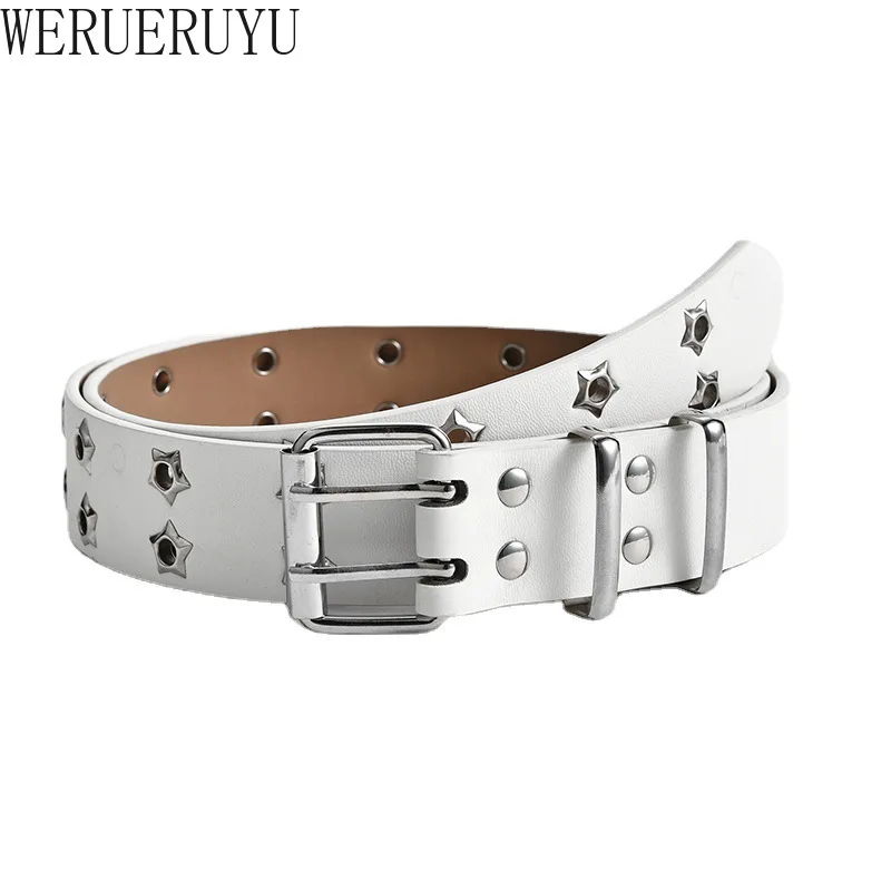 Punk Casual Hollow Out Decoration Belt for Men Women Cowboy Clothing Accessories Female Fashion Punk PU Leather Y2k Belts 2024