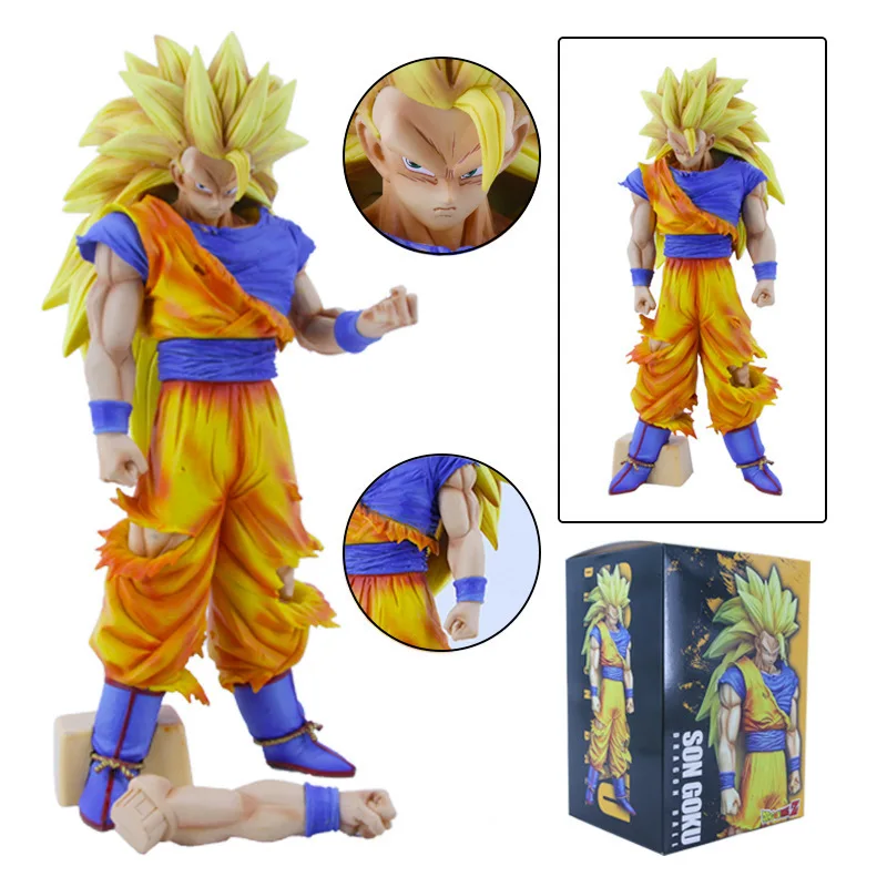 

31cm Dragon Ball Gros Modified Super Three Son Goku Anime Figures Stand Interchangeable Arms Model Statue Collectable Toys Gifts