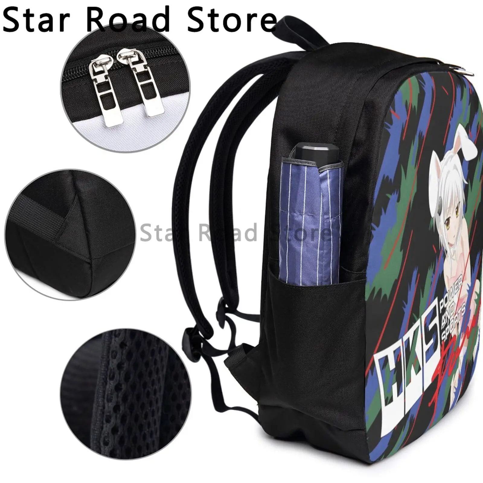 HKS JDM Vintage Cool Backpack High School Business Power and Sportser Performance Turbo Logo Plecak na co dzień dla mężczyzn i kobiet Torby płócienne