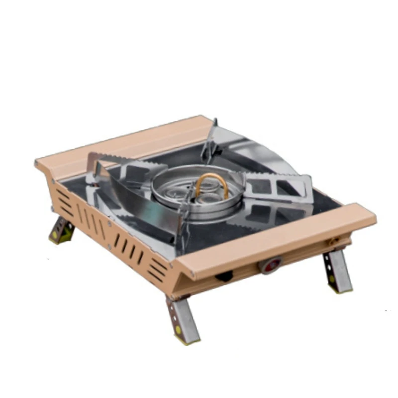 Outdoor Cassette Burner Stove Stainless Steel Three-core Camping Non-slip Multi-function Electronic Ignition Inlaid Stove Burner