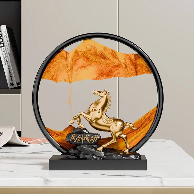 HYS Quicksand Painting Ornament Living Room Home Decoration Senior Sense Teachers' Day Gifts Annual Meeting Gifts