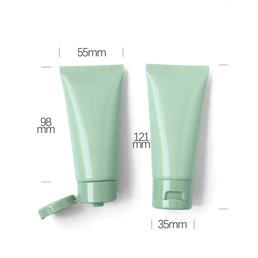 60ml Pale Cyan-Green Soft Tube Empty 60g Cosmetic Squeeze Bottle Hand Cream Body Lotion Refillable Container