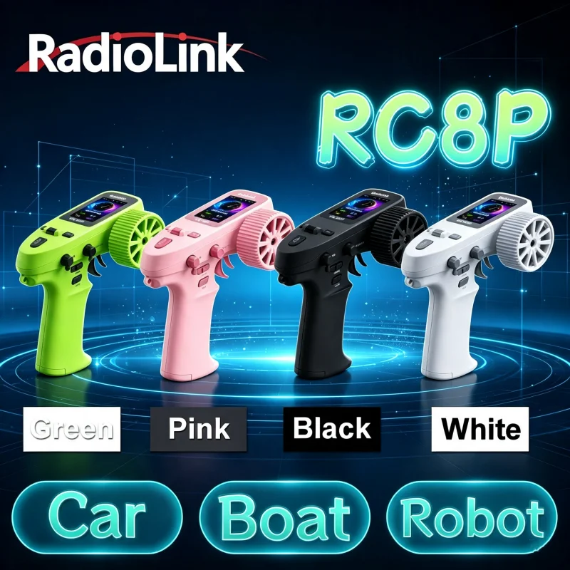 Radiolink RC8P Remote Controller with R8FG Receiver 8CH 2.4-inch High Brightness Color Screen Pocket Transmitter For RC Car Boat