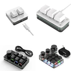 Macro Programming Keypad Customized Mechanical Keyboard 6 Keys 1 Knob One Handed Keypad RGB Backlight One Key Copy Paste WIN IOS