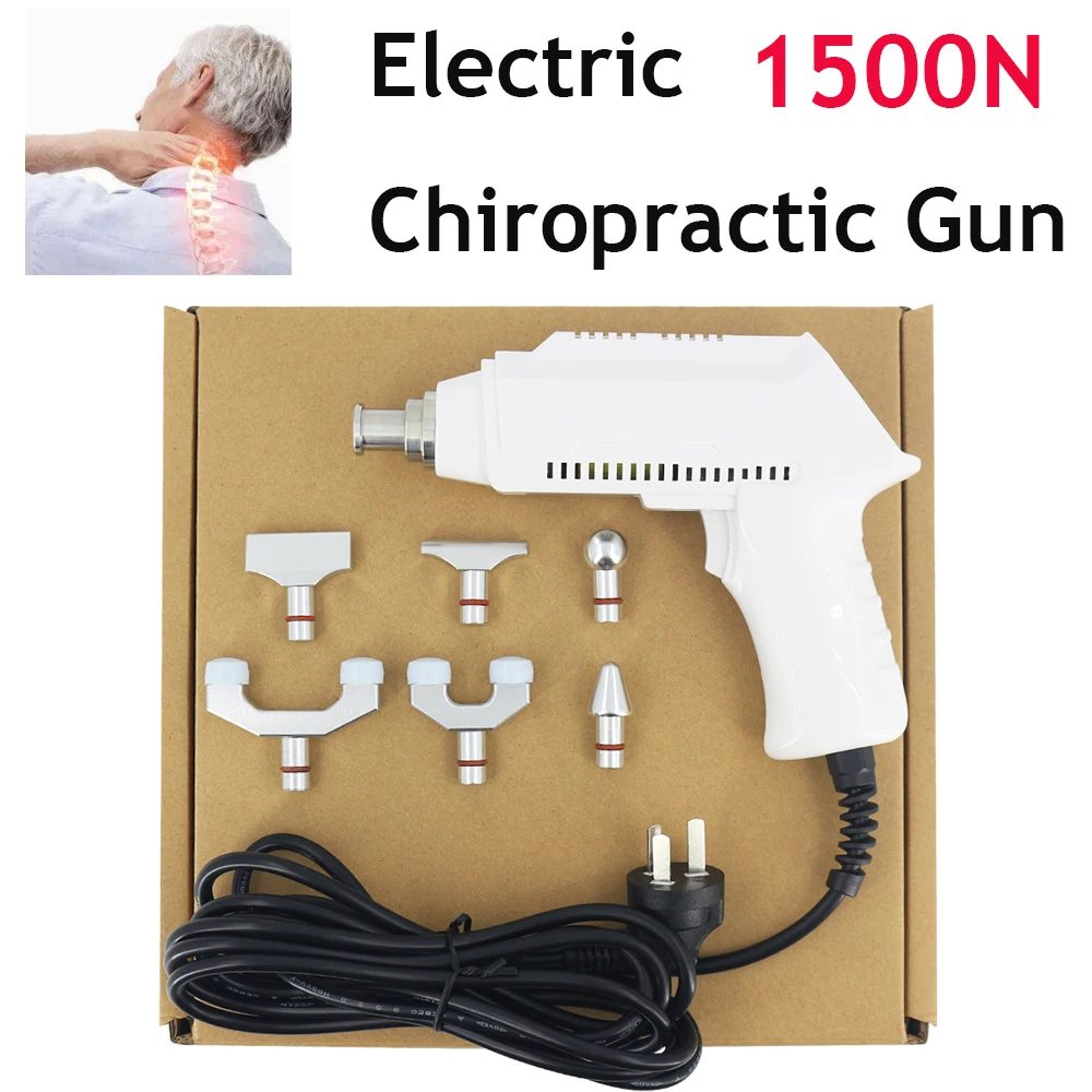 

6 Heads Electric Chiropractic Adjusting Tool Spine Correction Gun 1500N Adjustable Intensity Therapy Spinal Portable Massager