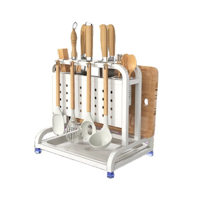 

Kitchen stainless steel knife rack, multi-functional countertop chopstick cartridge rack
