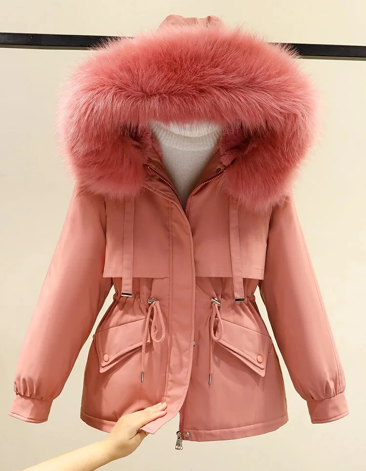 

Women'sFilled Parka Coat Cotton Korean Winter New Arrival Loose Fit Hooded Zipper Closure
