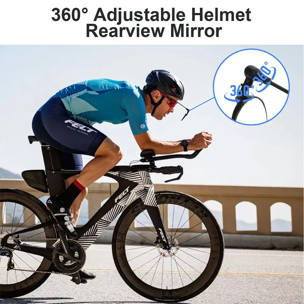 Bike Helmet Rearview Mirror 360 Degree Adjustable Wide Angle Lightweight Bike Riding Mirror Bicycle Rearview Mirrors Accessories