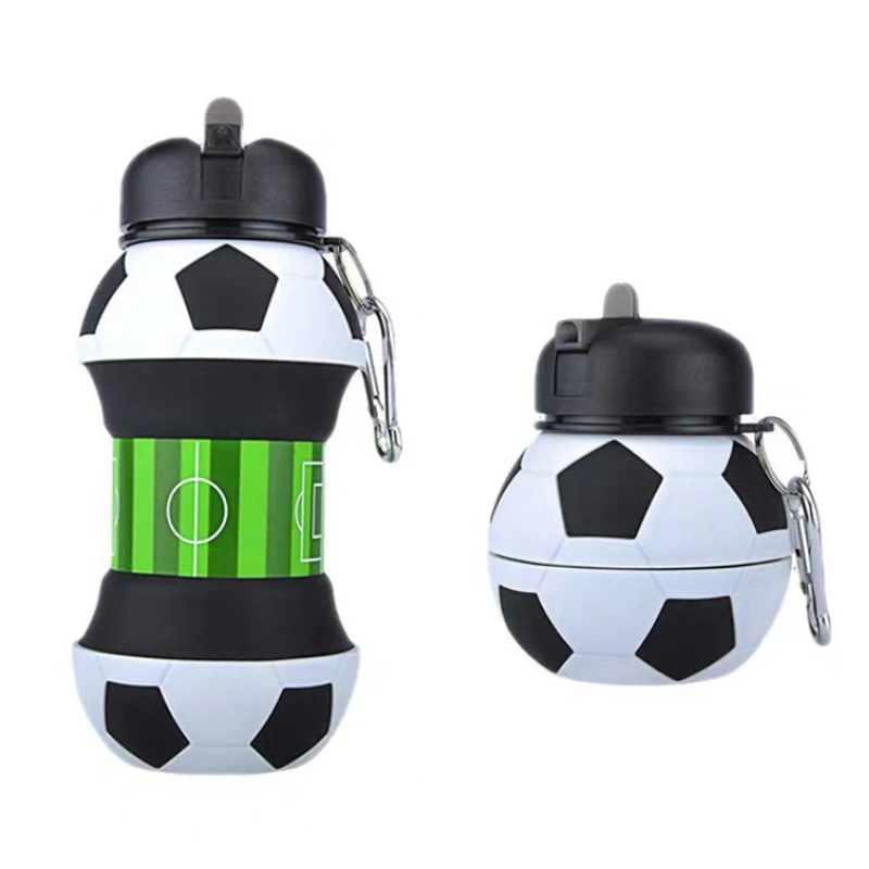 Foldable Water Bottle Cups Mug Outdoor Sports Football Baseball Tennis Golf School Leakproof Portable Kids Water Bottle