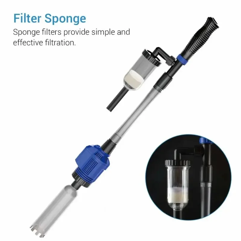 HXS-02 Electric Aquarium Automatic Fish Tank Cleaner Water Change Vacuum Gravel Extractor Sand Washer Filter Pump