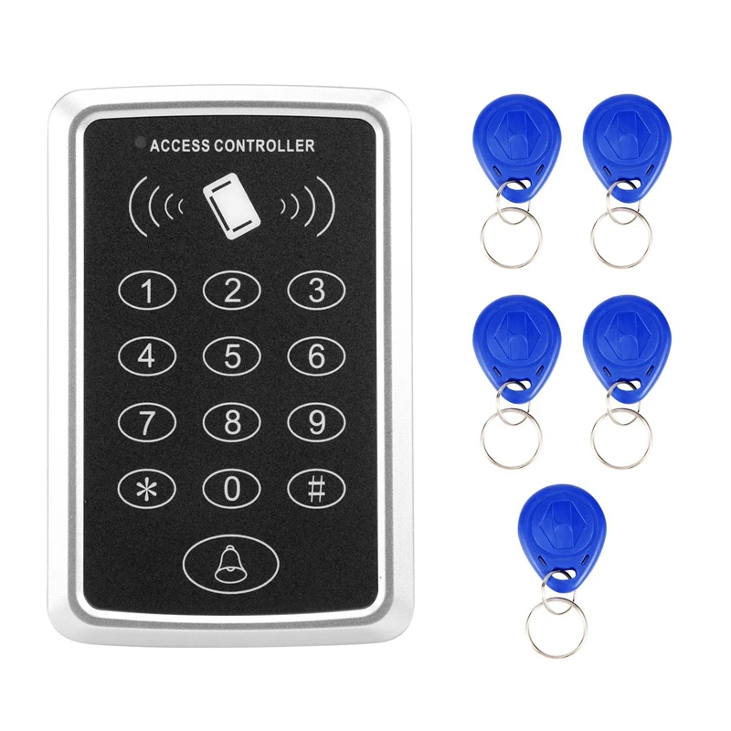 

Door Access Control System, 125Khz RFID EM ID Stand-Alone Password Keypad With RFID Key Fobs Keychains For Home Security