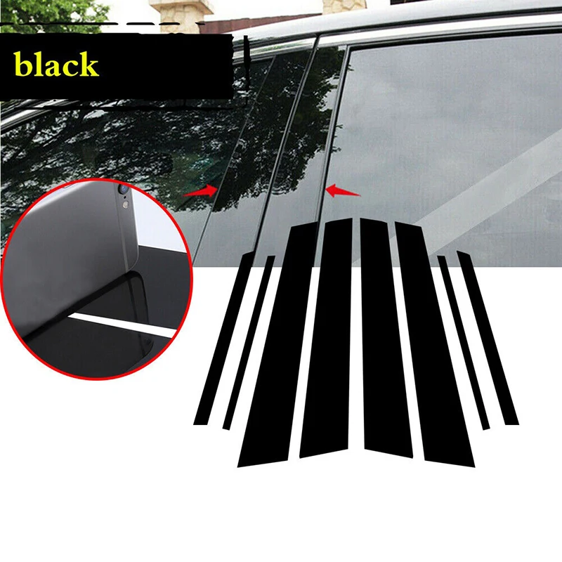 Glossy Black Window Door Column B C Pillar Post Cover Trim for Toyota RAV4 XA40 2013 2014 2015-2018 Decoration Stickers Styling