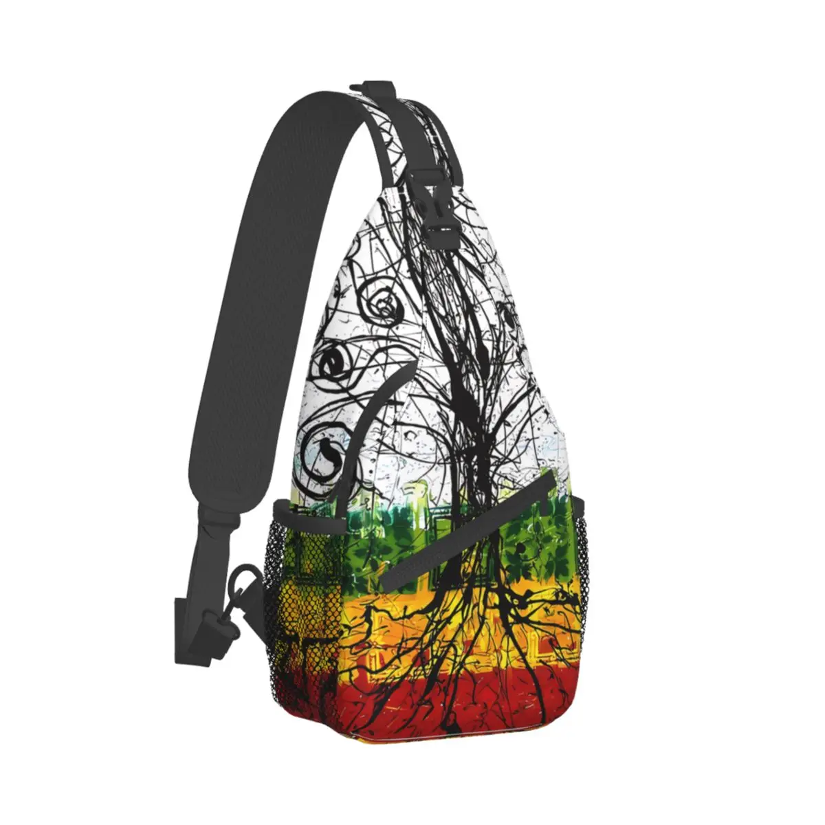 Rasta Tree Crossbody Chest Bags Rastafari Rasta Pockets Travel Pack Messenger Sports Teens Shoulder Bag Unisex