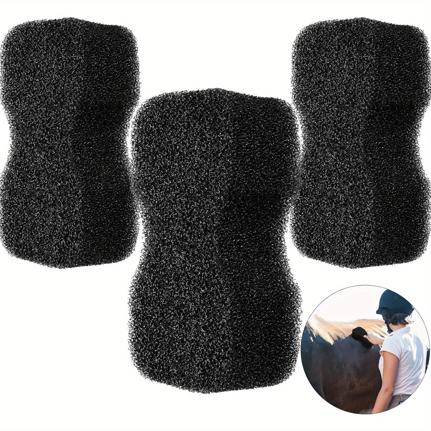 3 Pcs Horse Groomer Sponge Scrubber Massager Horse Grooming Brush Kit Horse Supplies Large Horse Sponge Soft Horse Care Sponge f