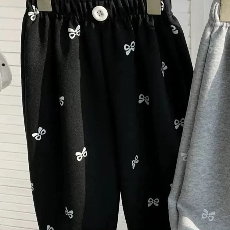 2026 frühling Herbst Mädchen Kleidung Bogen Druck Laterne Hosen Nette Trendy Kinder Hosen Kinder Casual Elastische Taille Jogginghose – Detail 4