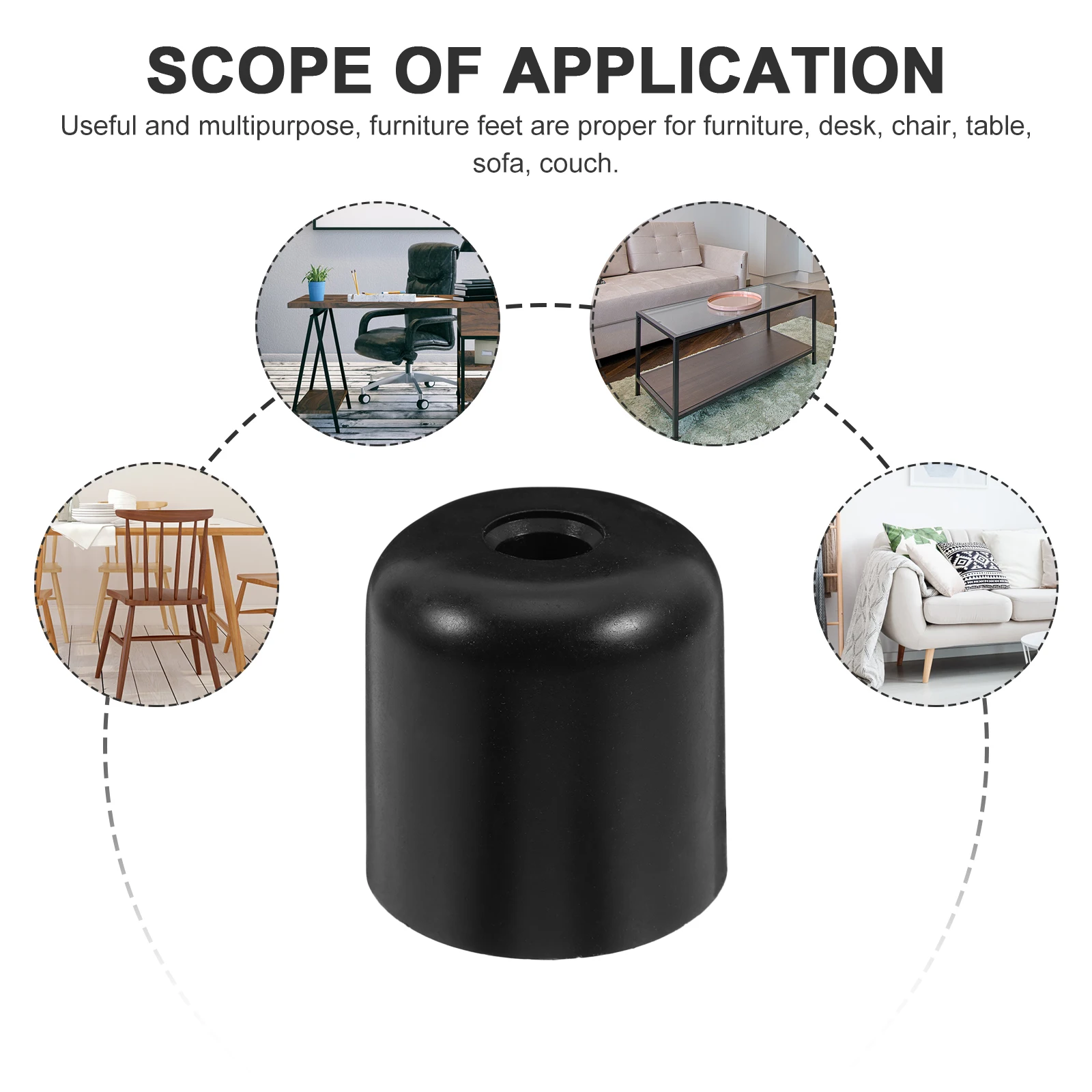 4pcs Furniture Legs 5cm Black Plastic Sofa Table Cabinet Replacement Legs for DIY Projects Stable Support Modern Design New