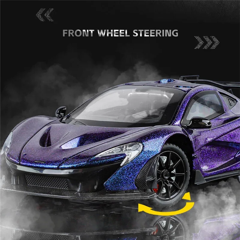 1/24 P1 GTR Alloy Sports Car Model Diecasts Metal Super Vehicles Car Model Simulation Sound Light Collection Childrens Toys Gift