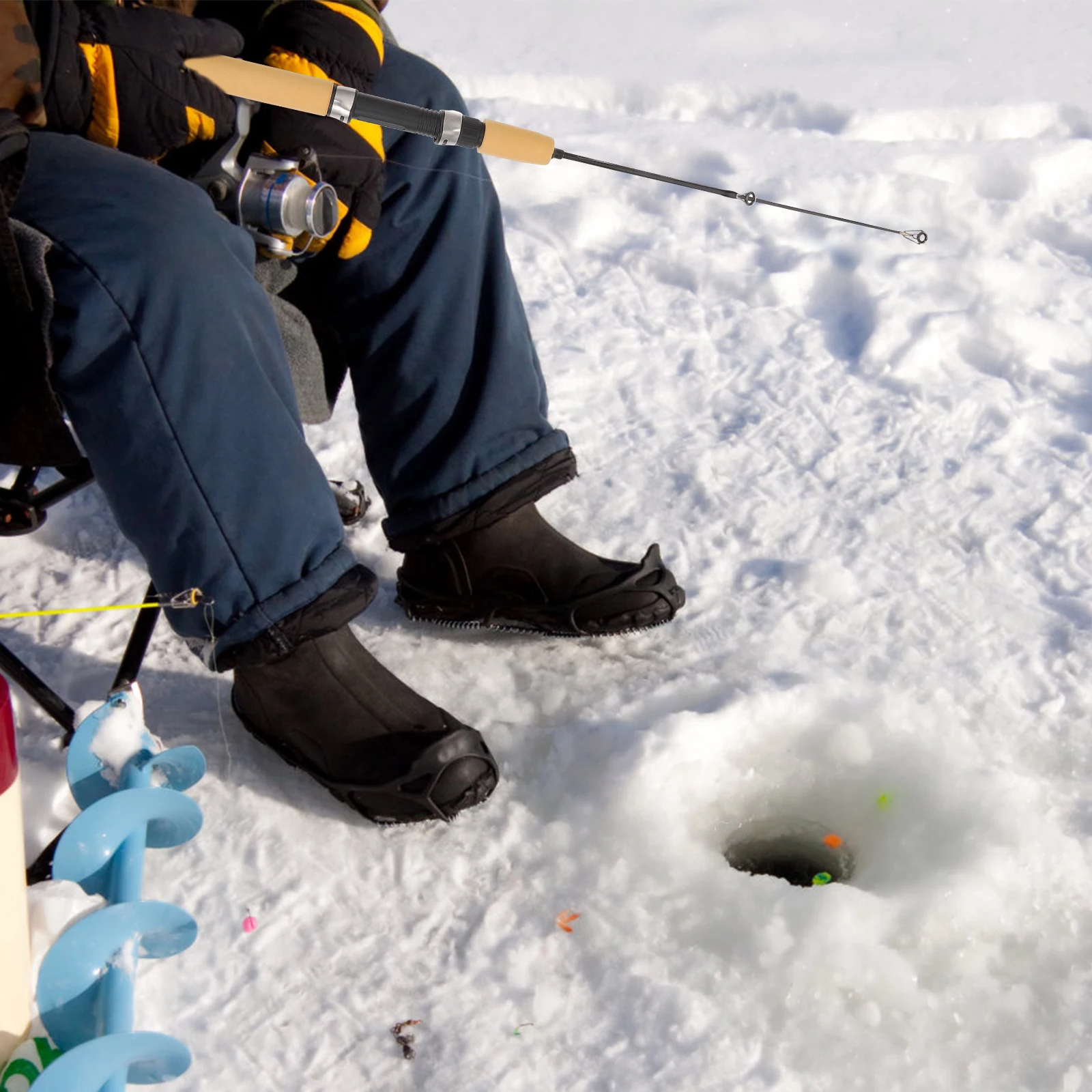 

Collapsible Ice Fishing Rod Ultra Short Retractable FRP Pole Durable Lightweight Portable Fishing Accessory Mini Travel Ocean