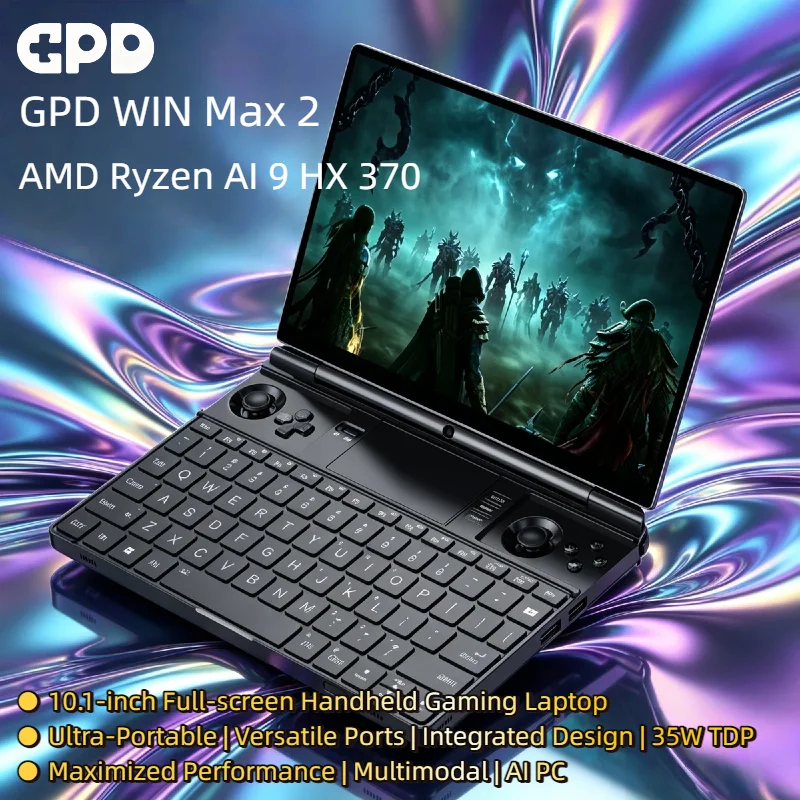 Mini PC GPD WIN Max 2 2026, 32GB LPDDR5, 2TB SSD, Procesador AMD Ryzen AI 9 HX 370, Laptop para Juegos