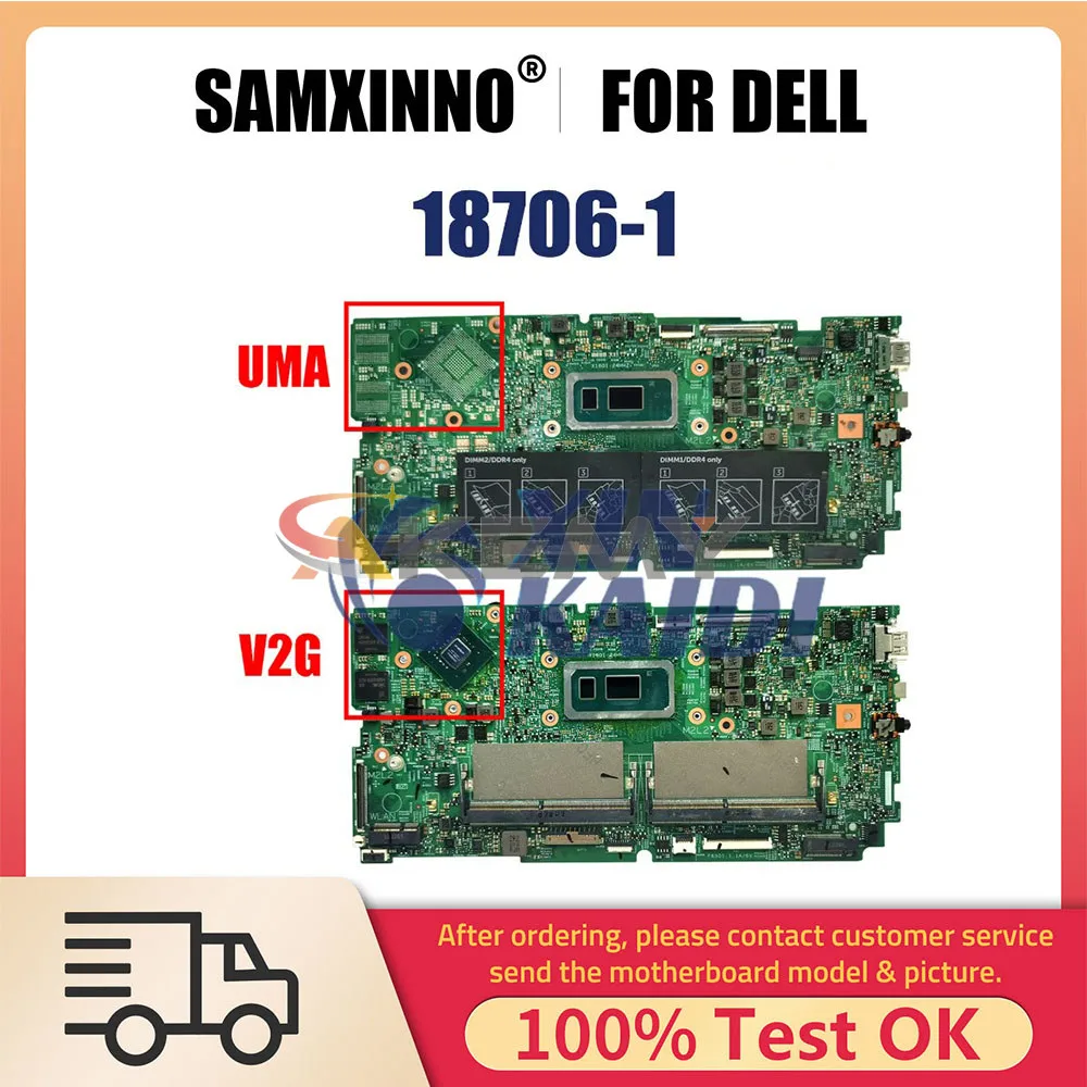 Notebook MainBoard For Dell Inspiron 15 7586 17 7786 18706-1 CN-0C6KN0 0K2X16 0H3KD8 Motherboard I5-8265U I7-8565U MX150 2G