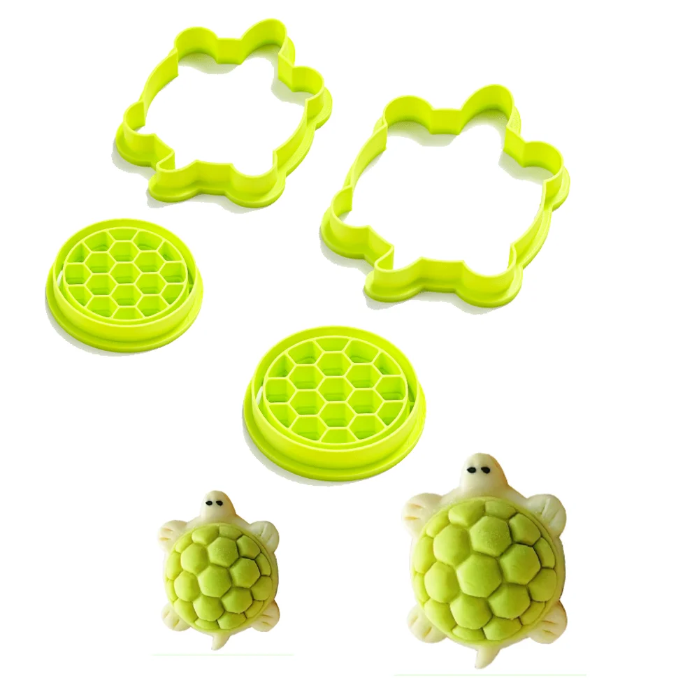 2 Size New Pattern Baking Mold Turtle Shape Cutters Set Chinese Steamed Bun Shaper Mold 3D Printed Mold
