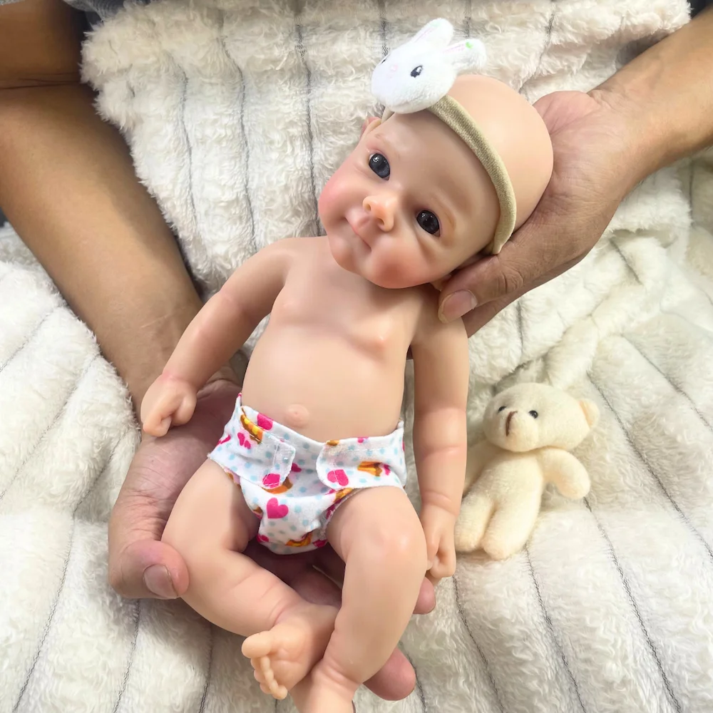 

13 Inch Full Solid Silicone Reborn Baby Doll Bettie Girl Lifelike Silicone Washable Body Doll Toy Christmas Gift