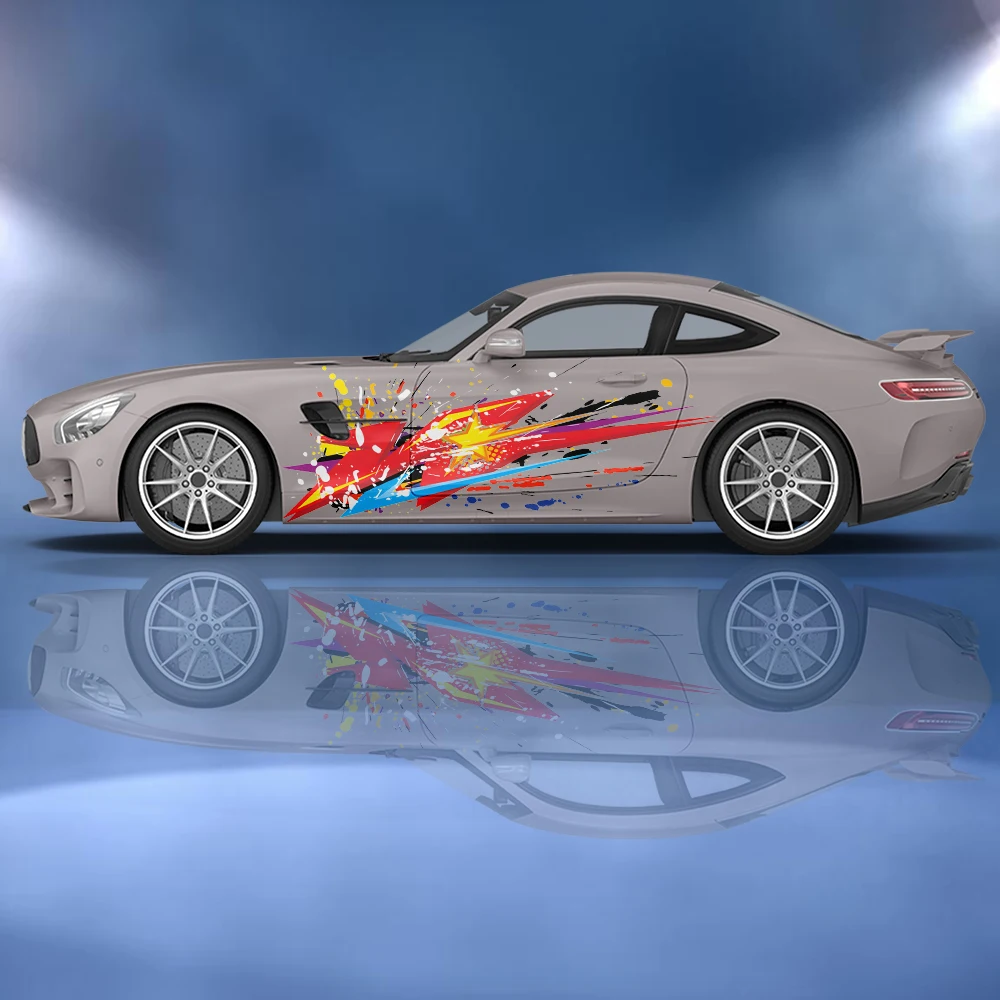 

Paint splatter vector stripes Body Side Sticker Universal Vinyl Decorative Accessory Personalized Painting Car Decal