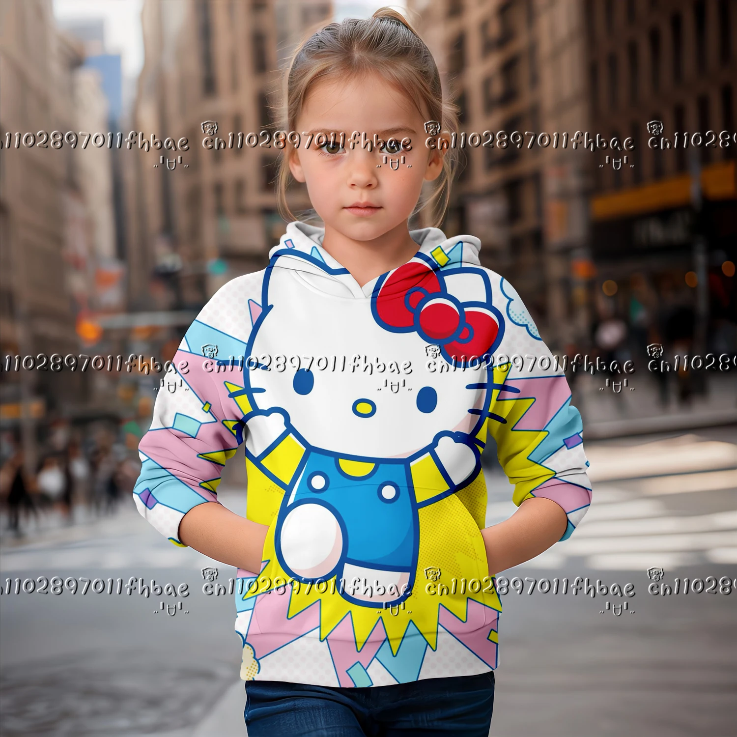 25-26 كارتون سانريو سينامورول 3dPrint فتاة لطيف هوديس كم طويل مقنع البلوز بلوزة جميلة ربيع الخريف الملبس