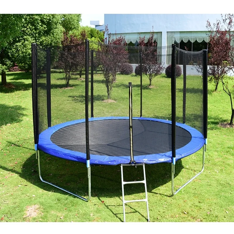 Heavy Duty Jumping Mat Round Trampoline with Safety Enclosure Net 6FT 8FT 10FT 12FT 14FT 16FT for Kid Garden Backyard Fun Bungee