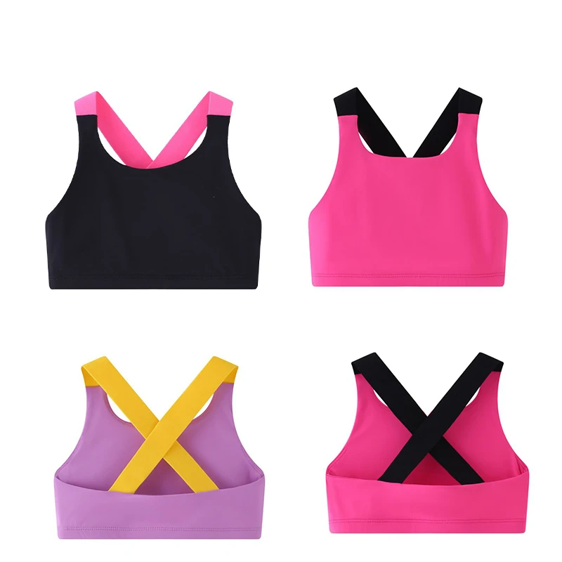 Summer Girls Training Bras Breathable Nylon Teenage Tank Top Beautiful Back Sports Anti Sagging Bras Kids Underwear 8-16 Y