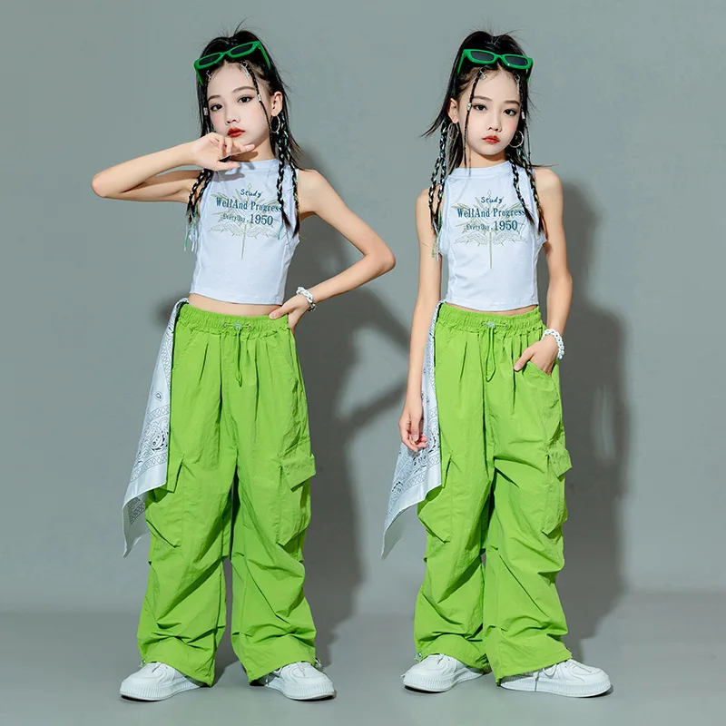 Children's jazz dance costume, girl's jazz pants dance costume, hiphop children's street dance costume, explosive street set