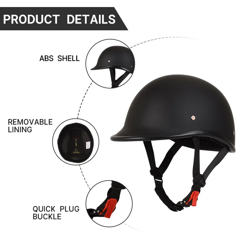 Classic Retro Half Helmets For Motorcycle Open Face Helmet Beanie Cruising Skull Cap Small Helmets for Motorbike Scooter Chopper