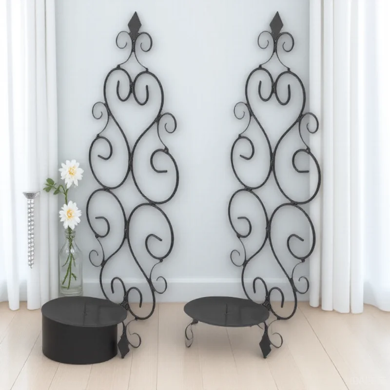 

2pcs Iron Wall Sconces Tealight Holder Decorative Stand For Home Office Hotel Decoration Vintage Exquisite Craft