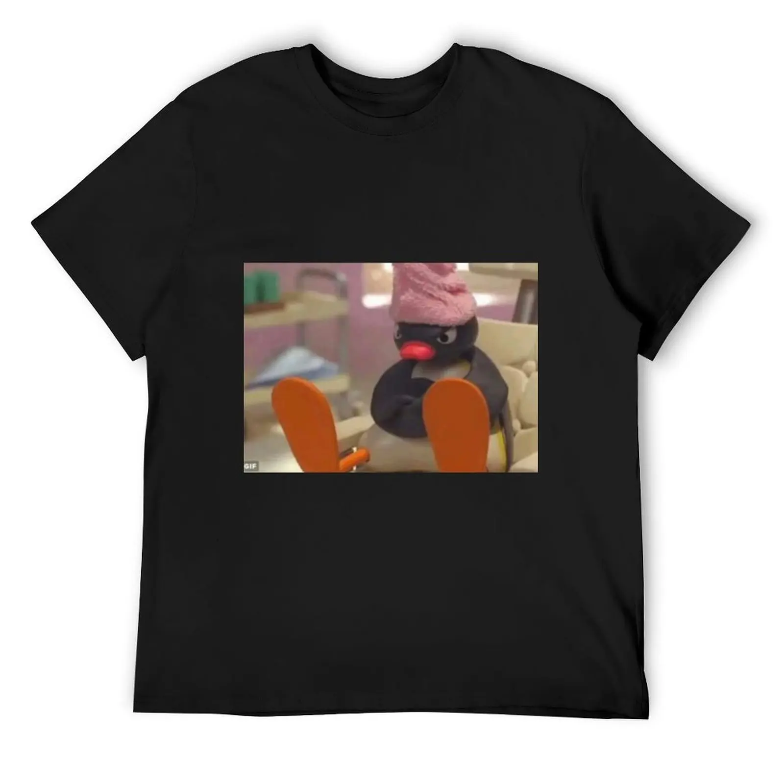 

Pingu the penguin meme T-Shirt customs design your own T-shirts oversize man t shirt blue lock mens t shirt graphic