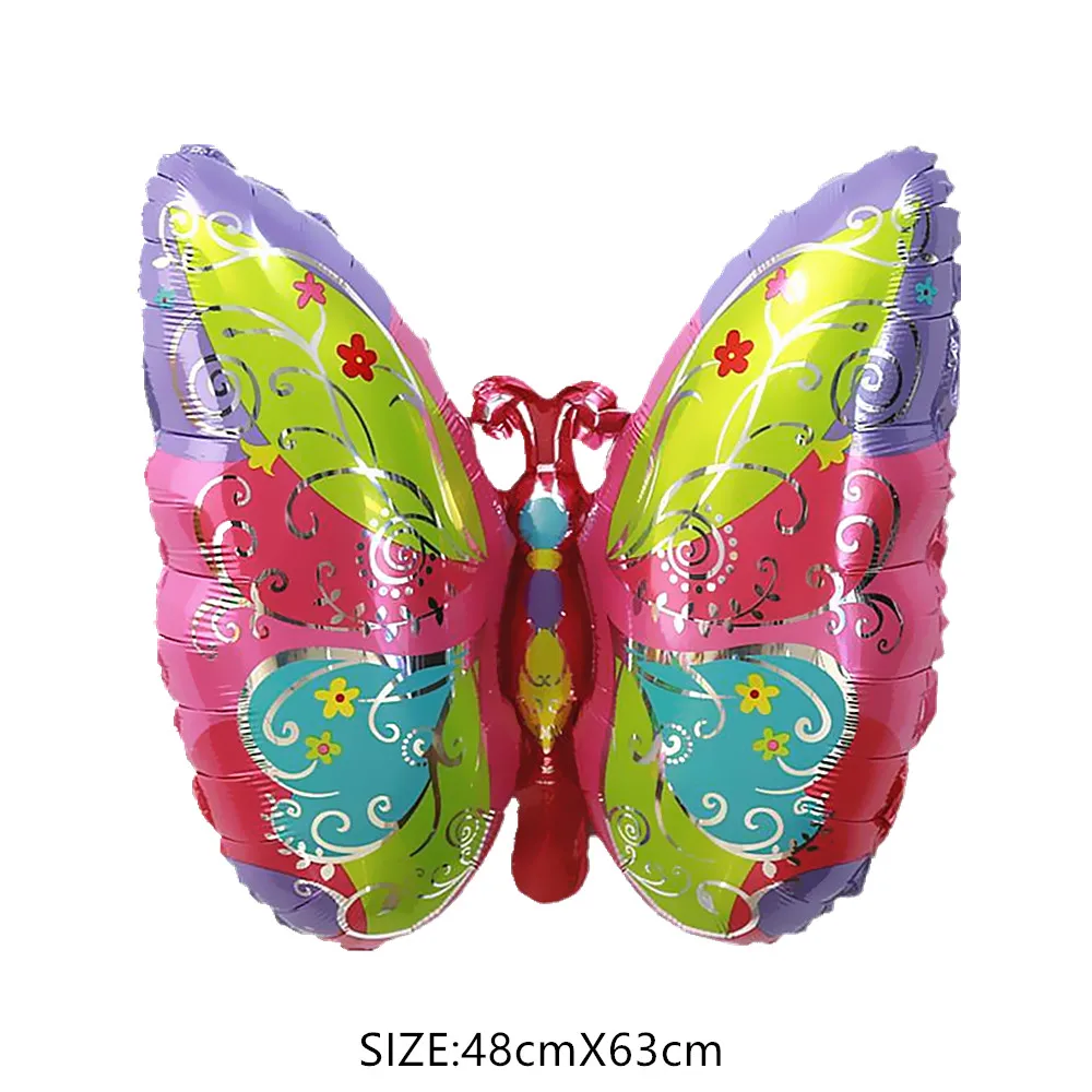 Flying Fairy Color Wings Girl Dress Up Happy Birthday Gift Cartoon Butterfly Foil Balloon