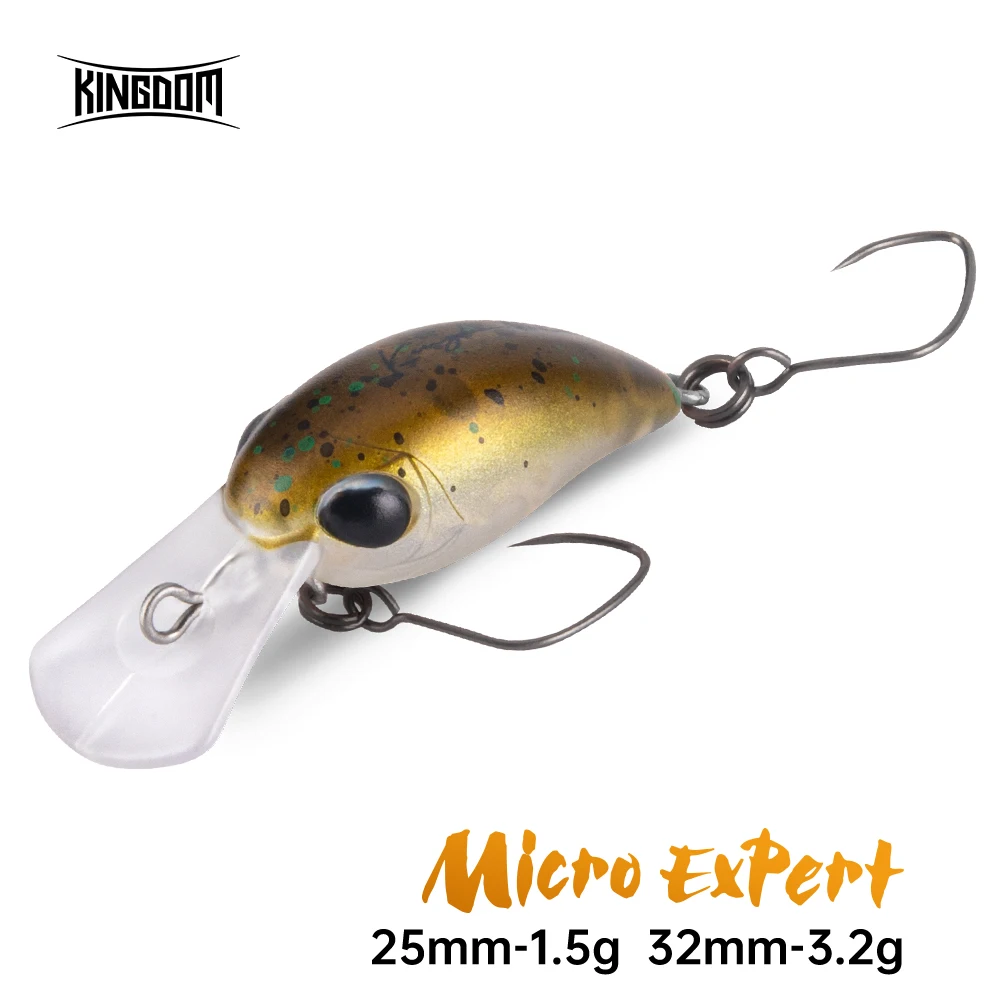 Kingdom Micro Expert Minnow señuelo de pesca flotante 1,5g 25mm 3,2g 32mm Topwater Chubby Artificial duro cebo de pesca manivela trucha