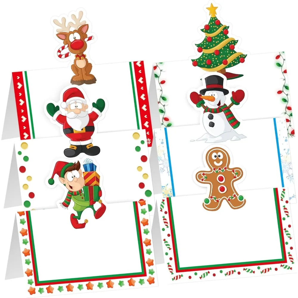 

Необычные рождественские карточки для сервировки стола, 36 шт., именные карточки для стола для рождественских украшений стола