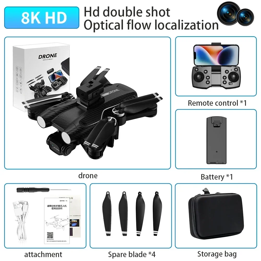 F167 6K Professional Aerial Drone HD Dual Camera LCD Screen Drone Brushless Foldable Quadcopter Optical Flow Positioning